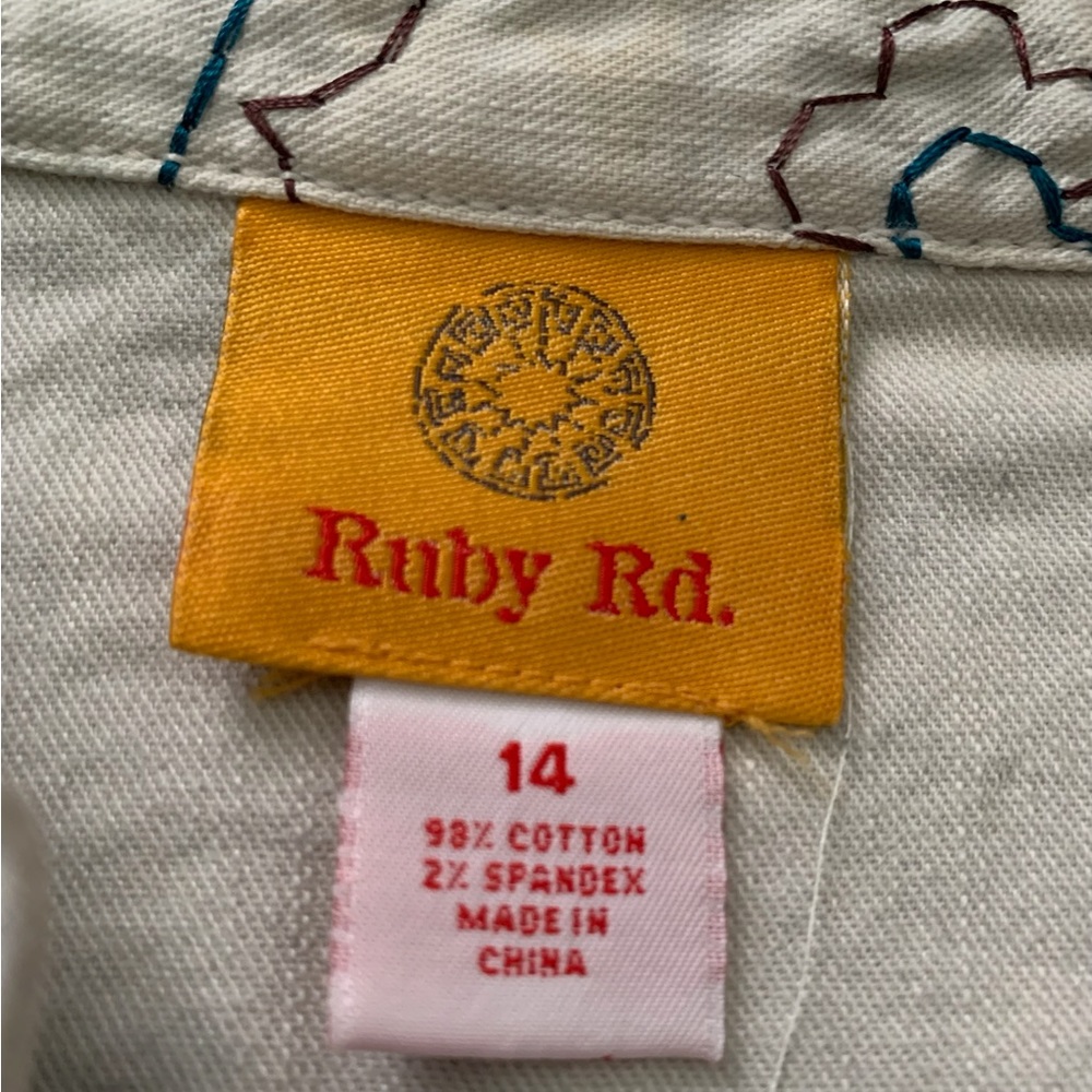 Off White Embroidered Rudy Rd. Jacket [14] - Picture 4 of 4